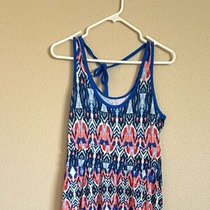 Mountain Hardwear Blue and Pink Patterned long maxi dress